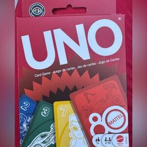 Mattel UNO 80th Anniversary Edition - Red and Multicolor